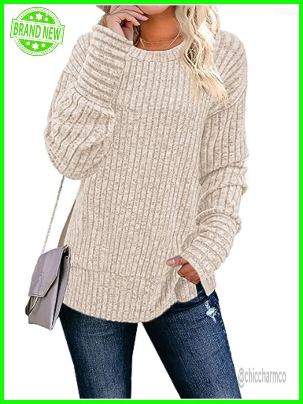 Womens Lightweight Rayon Blend Long Sleeve Tunic Sweater Crew Neck Pullover